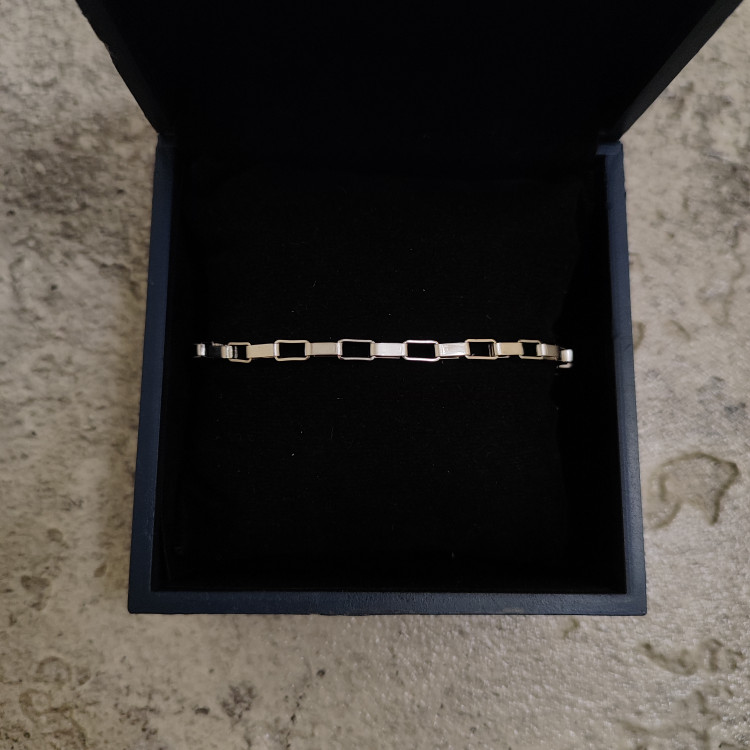 دستبند استیل طرح آجری رنگ silver